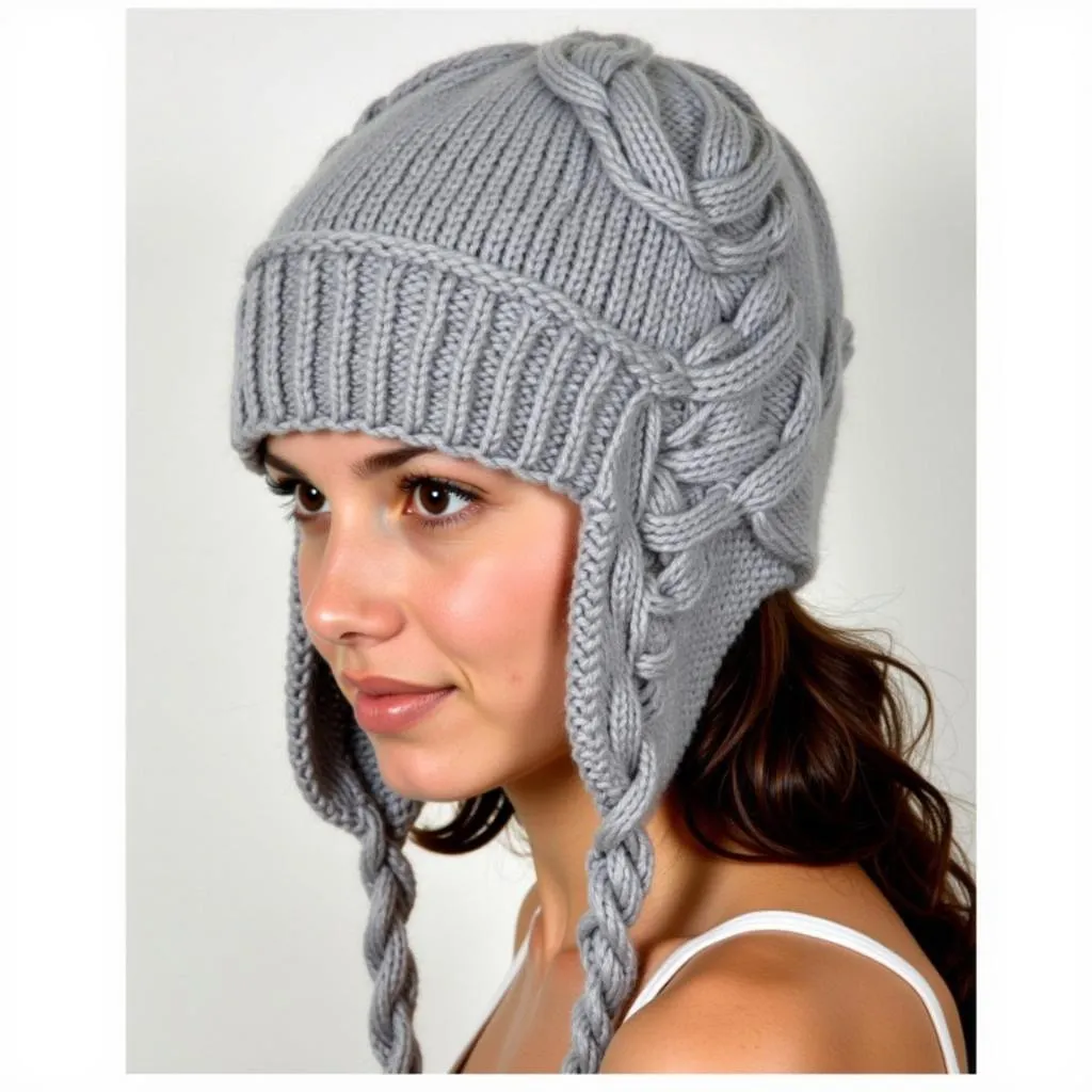 Free Knit Hat Pattern with Ear Flaps and Cables