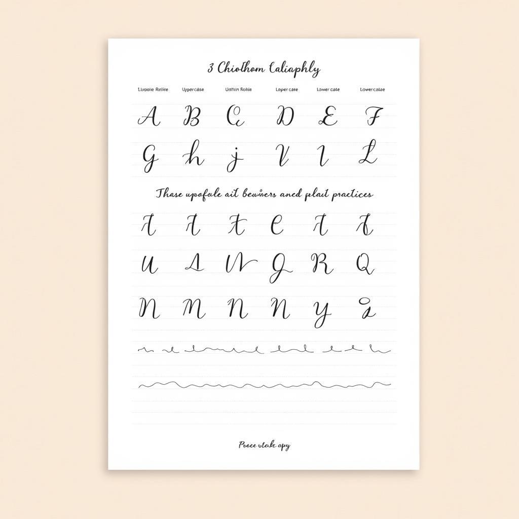 Printable calligraphy practice sheets for beginners with different pen nib sizes