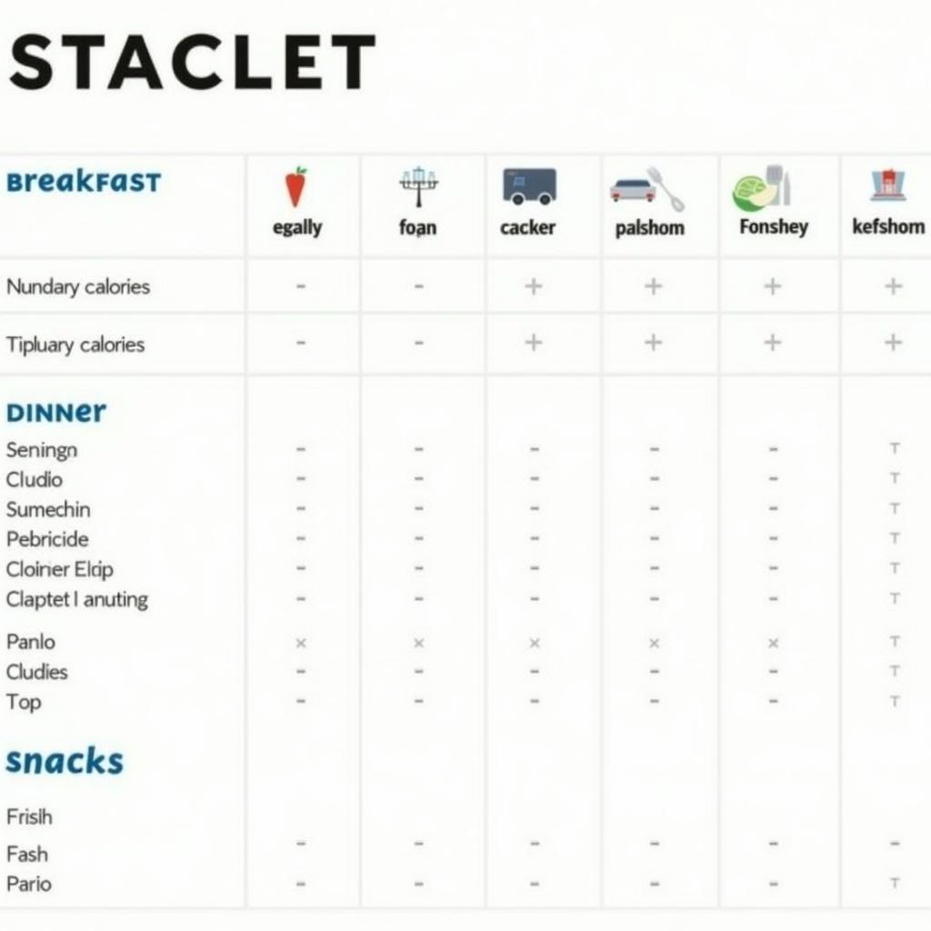 Printable Calorie Counter Sheet Example