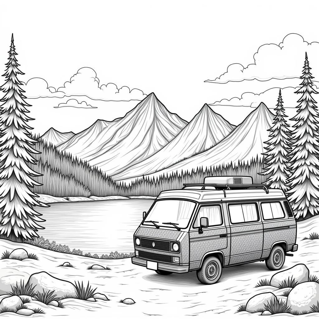 Camping Coloring Pages for Adults