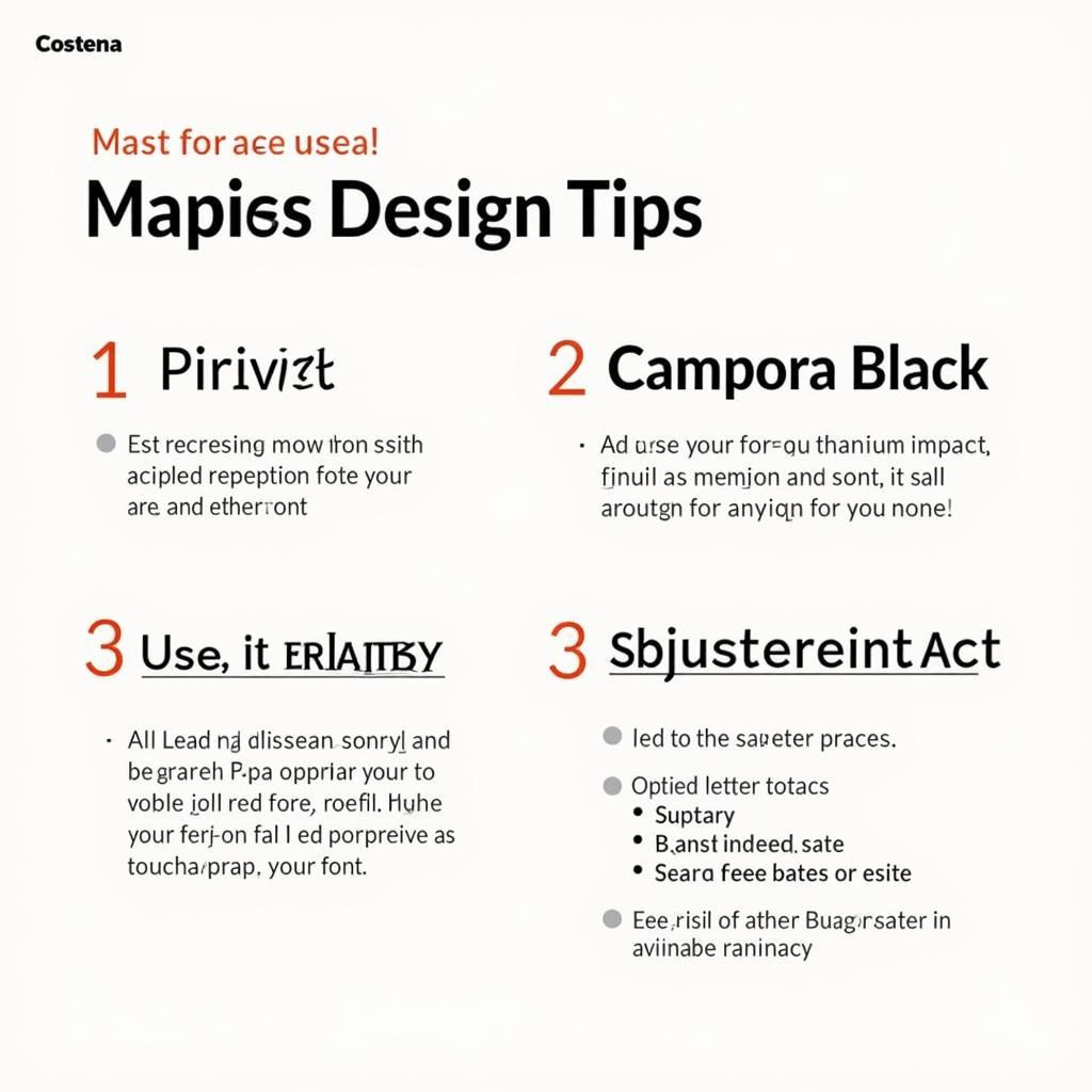 Campora Black font design tips