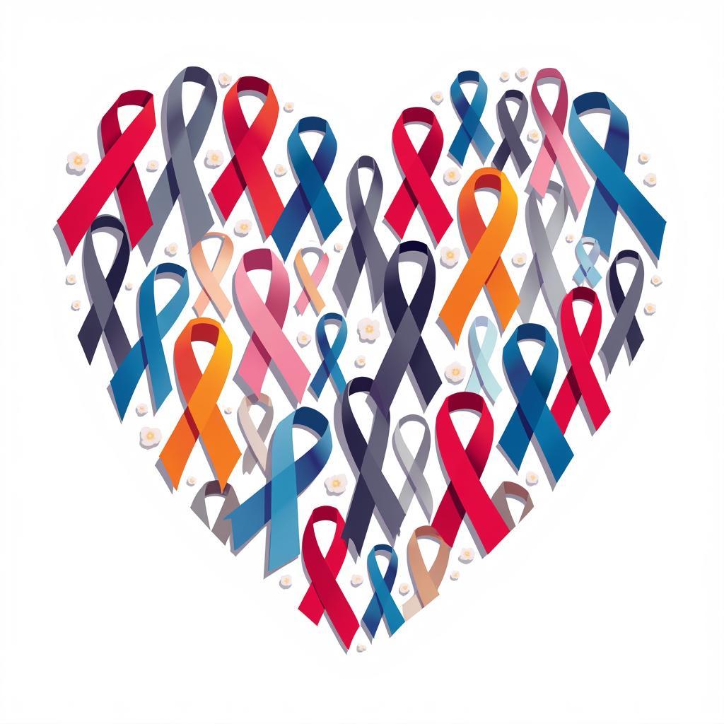 Image of various colored cancer awareness ribbons, symbolizing hope, support, and the fight against cancer. This image aims to promote awareness and encourage seeking professional help when needed.