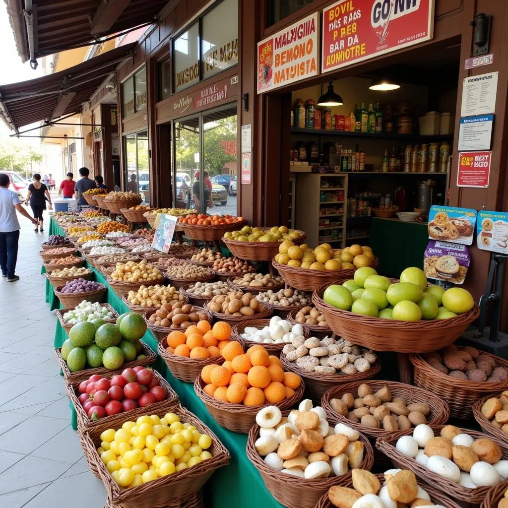 A vibrant market with gluten-free treats