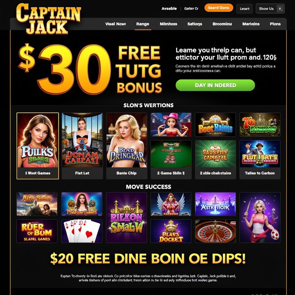 Captain Jack Casino Game Selection