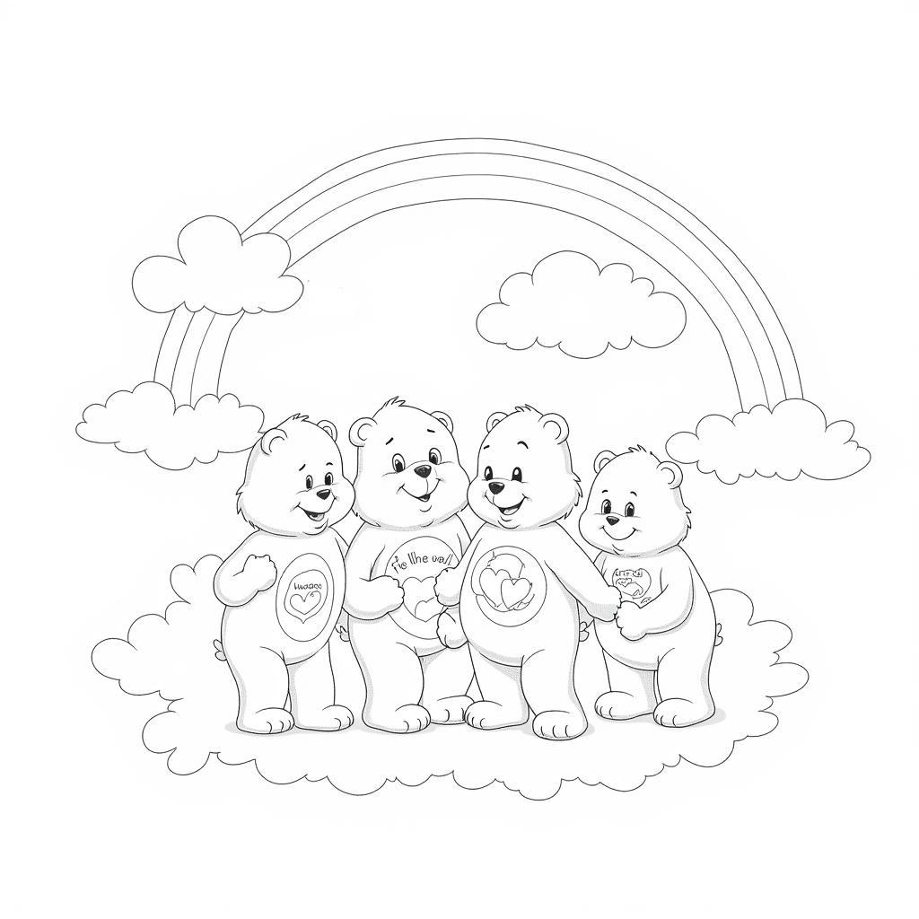 Care Bears group coloring page