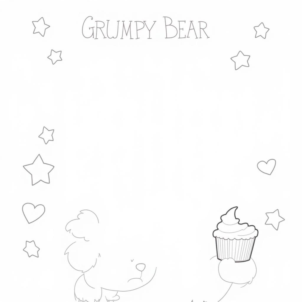 Grumpy Bear coloring page