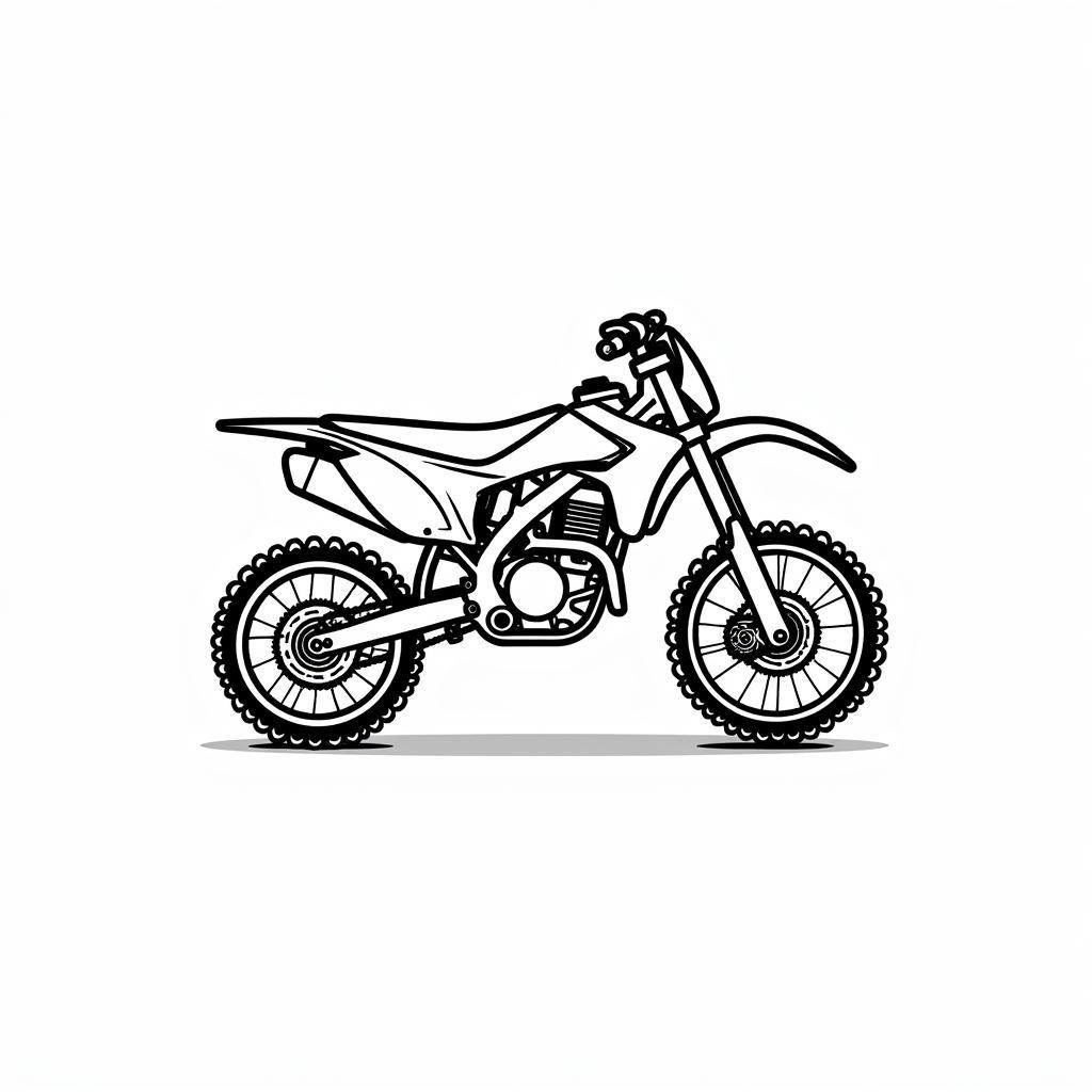 Cartoon Dirt Bike Coloring Page for Toddlers