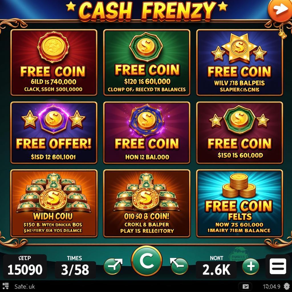 Cash Frenzy Slots Game Interface