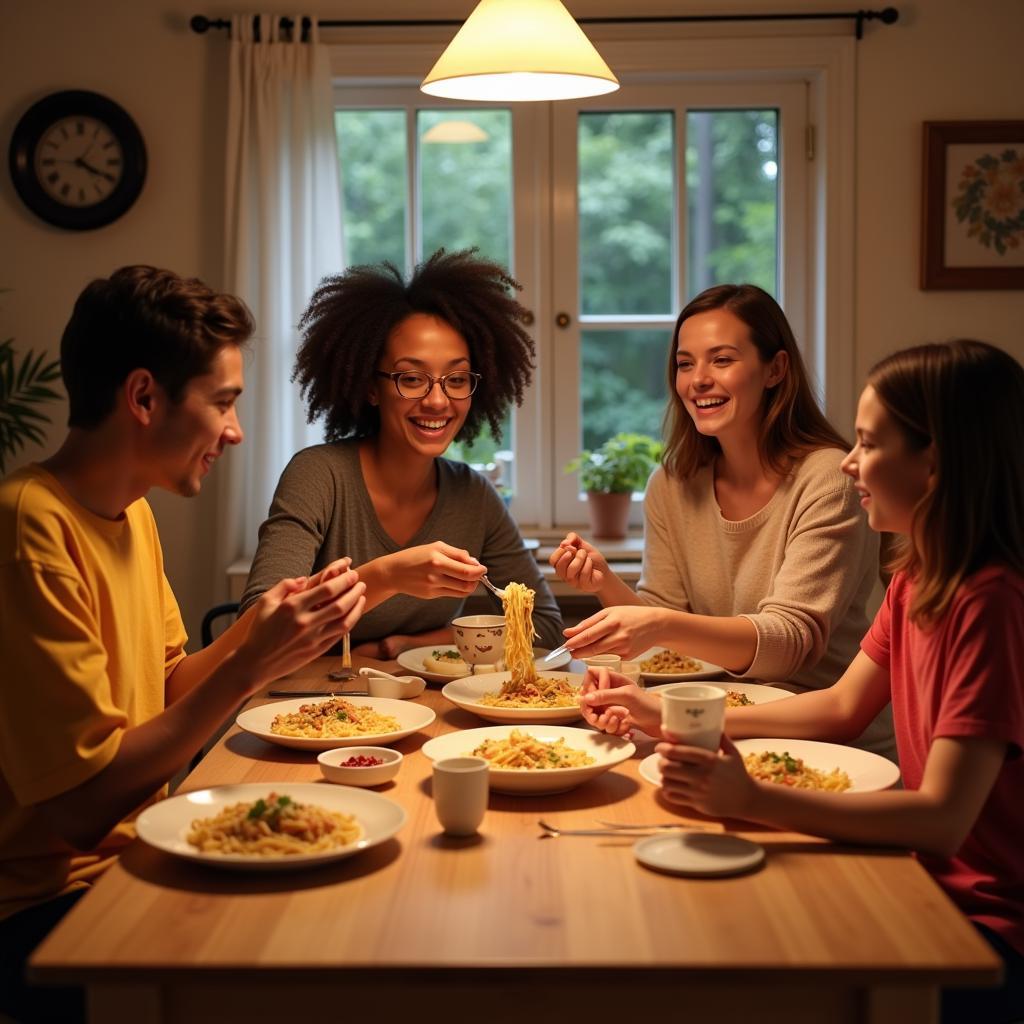 Family Enjoying Catelli Gluten-Free Pasta Dinner