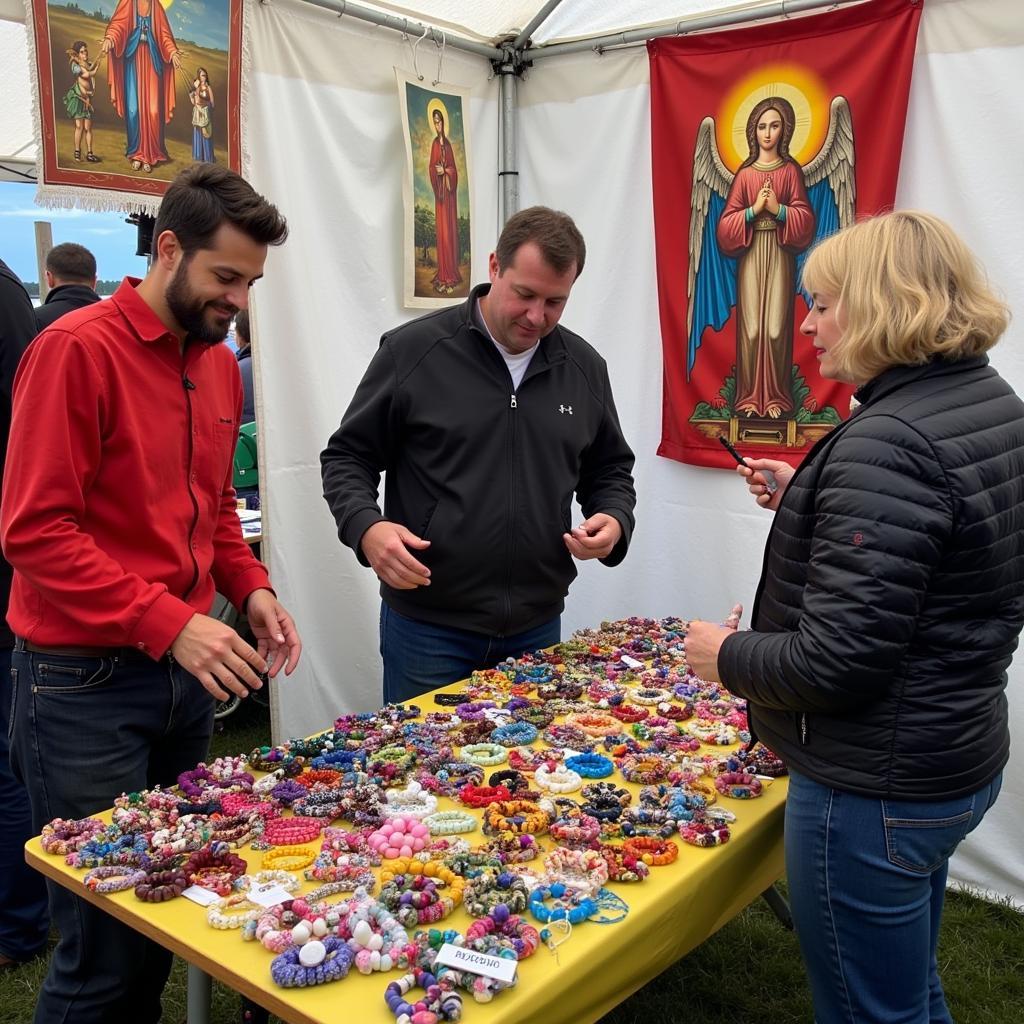 Free Rosary Bracelets at a Catholic Festival