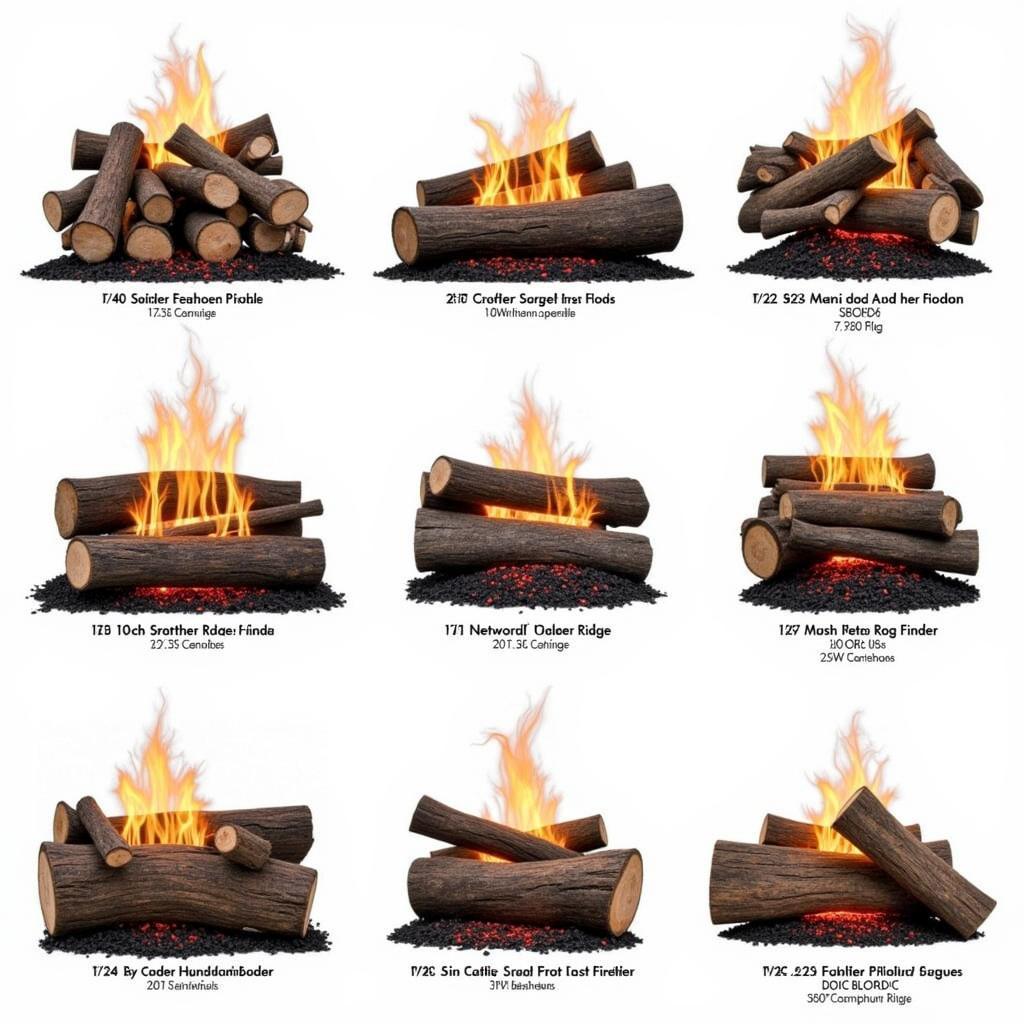 A variety of Cedar Ridge gas logs in different styles and finishes