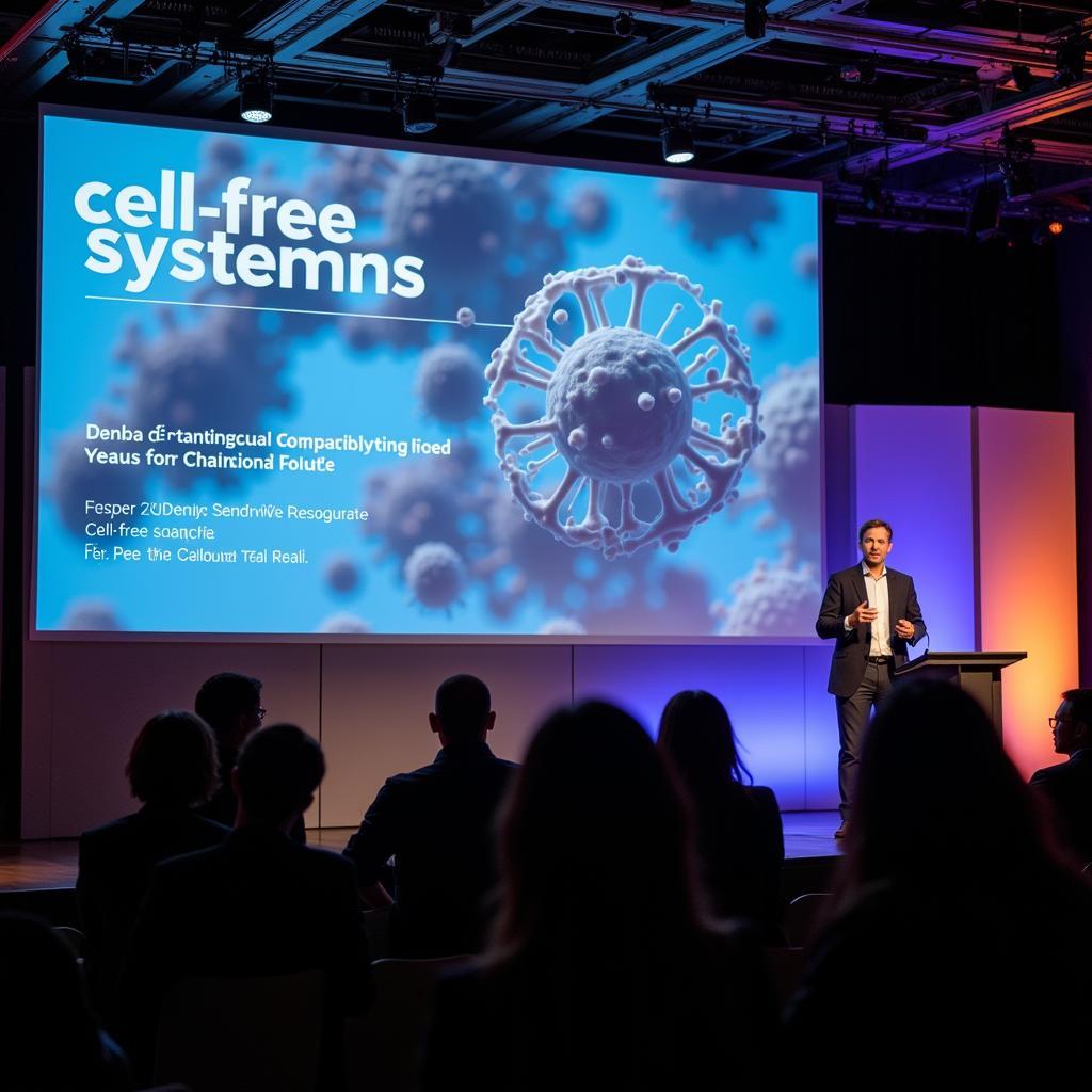 Researcher presenting at the Cell-Free Systems Conference