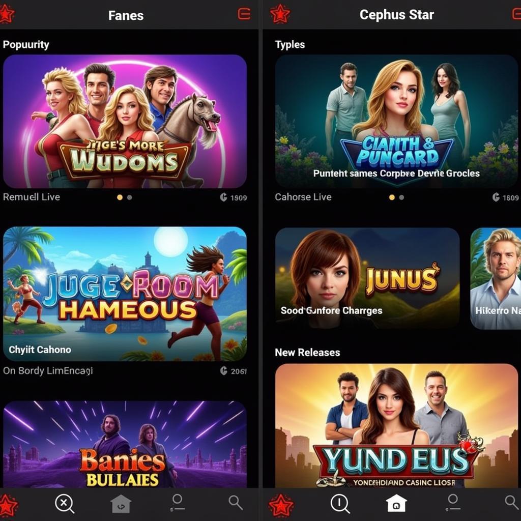 Cepheus Star Casino App Game Selection