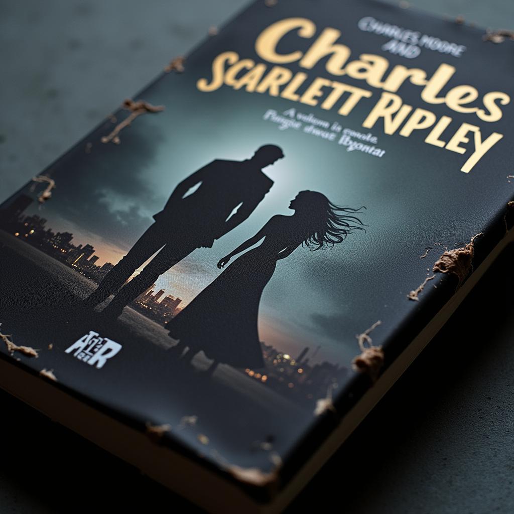 Mysterious book cover featuring silhouettes of a man and a woman