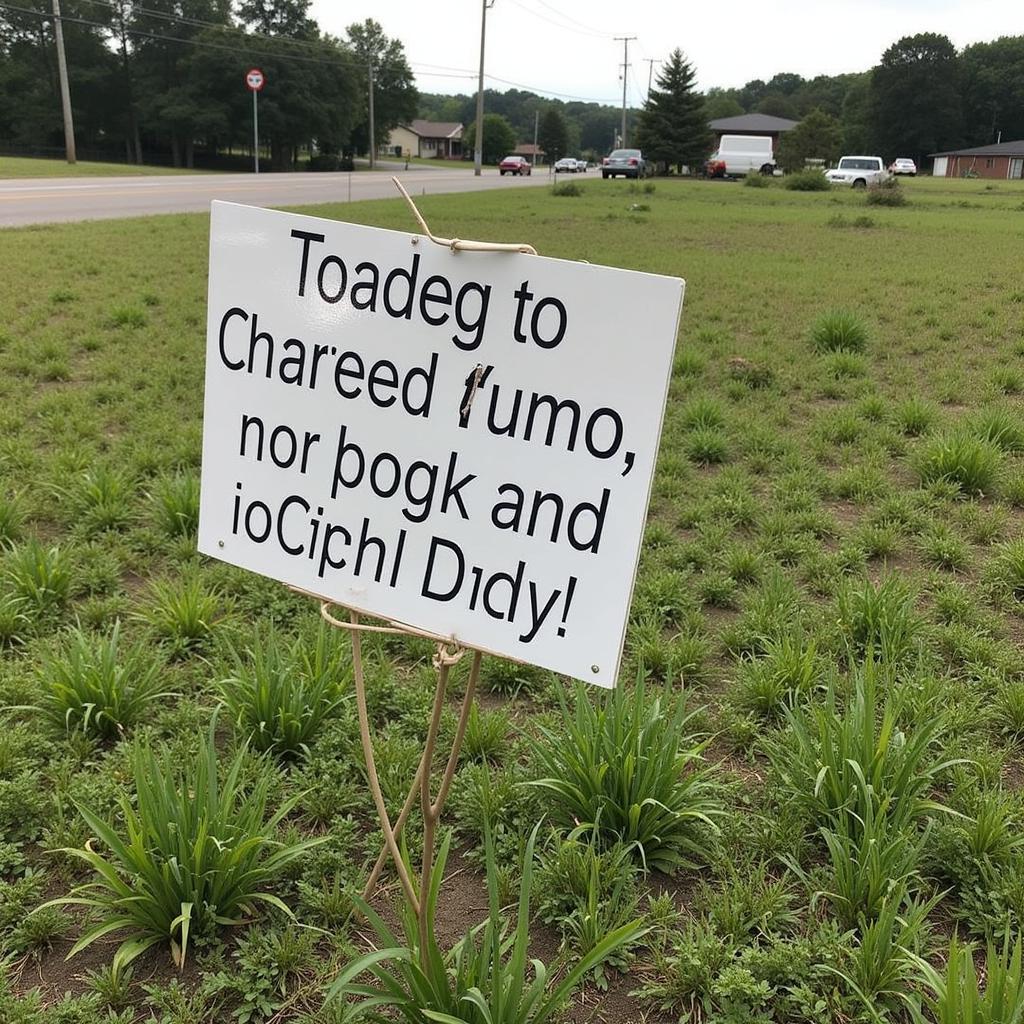 A sign indicating an adopted lot in Charlotte