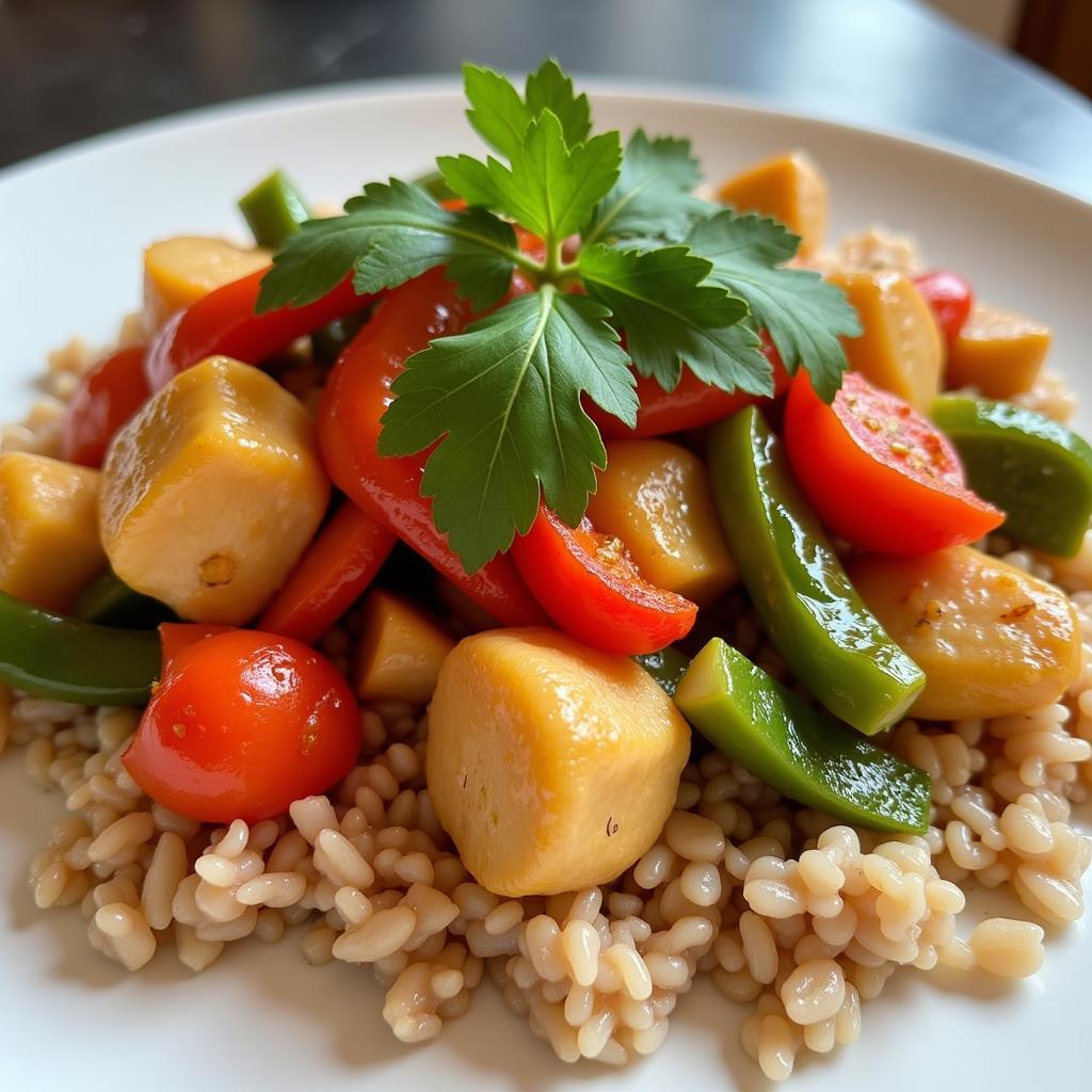 colorful chicken and vegetable stir-fry