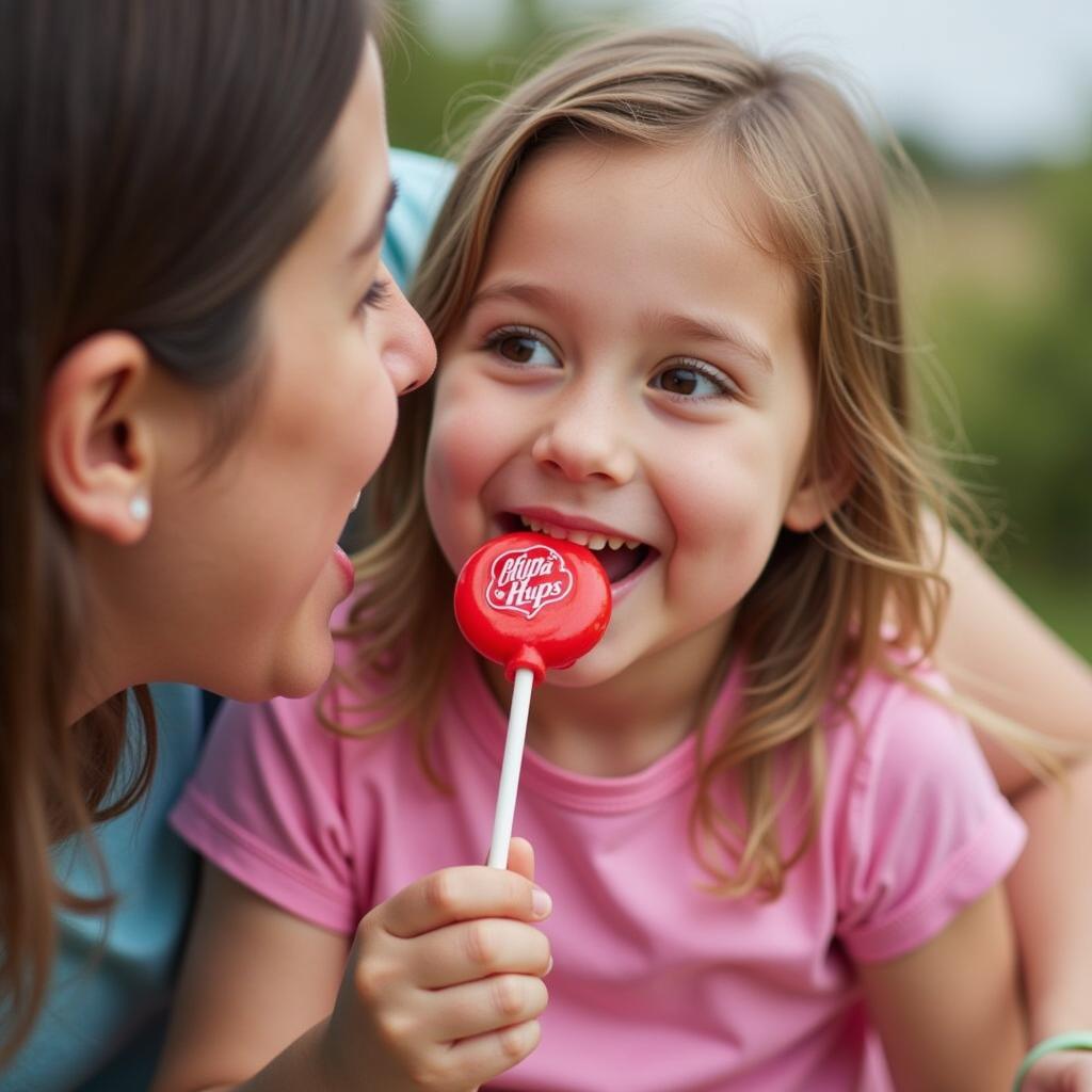 Child Enjoying a Chupa Chups Lollipop