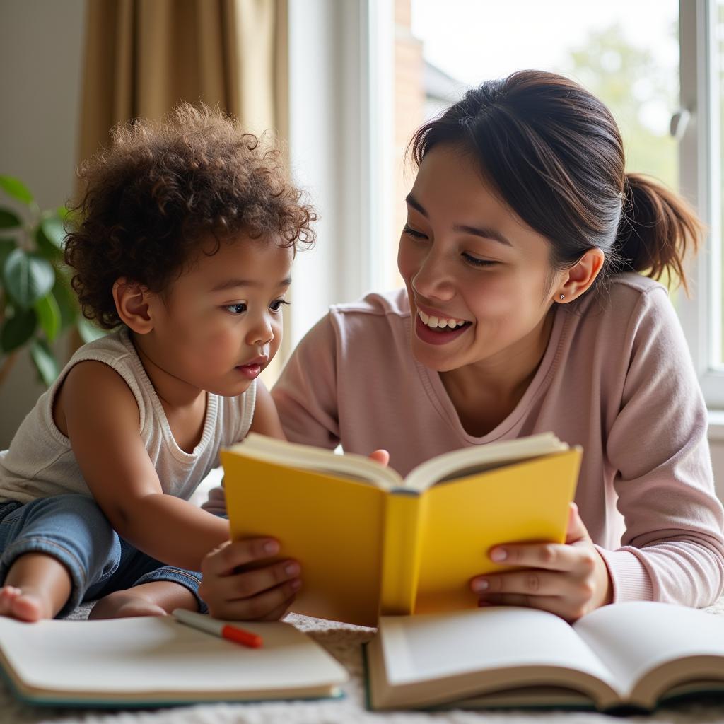 Child Reading with Parent