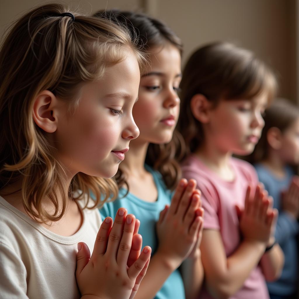 Image of Children Praying Together