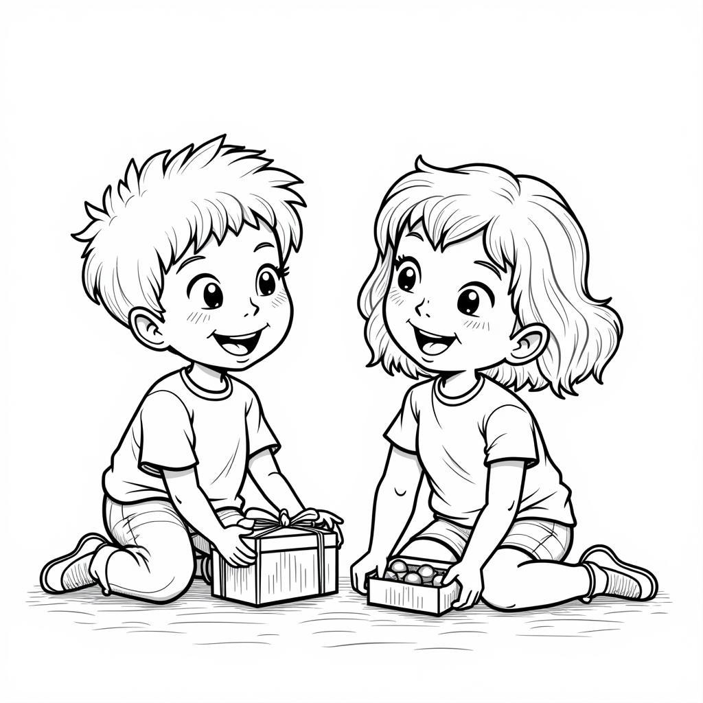 Children Sharing Toys