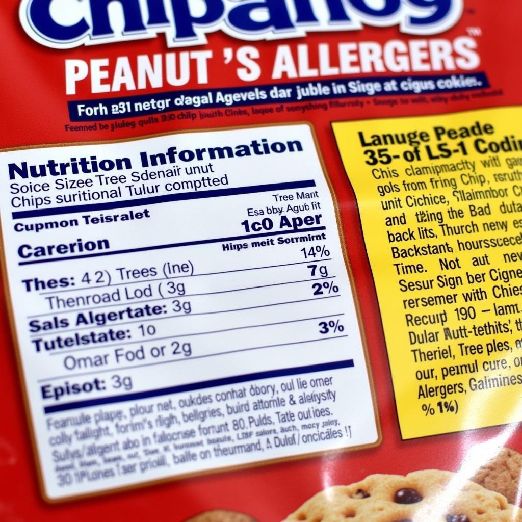 Chips Ahoy Packaging Allergen Label