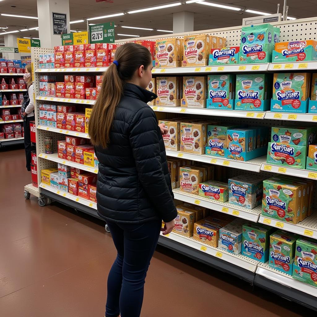 Selecting Sugar Free Candy at a Store