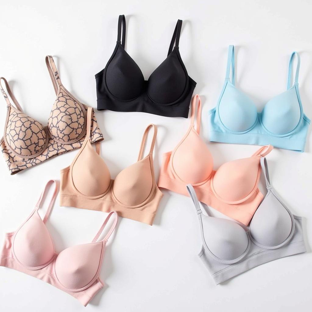 Variety of Motif hands free pumping bras in different styles and colors.