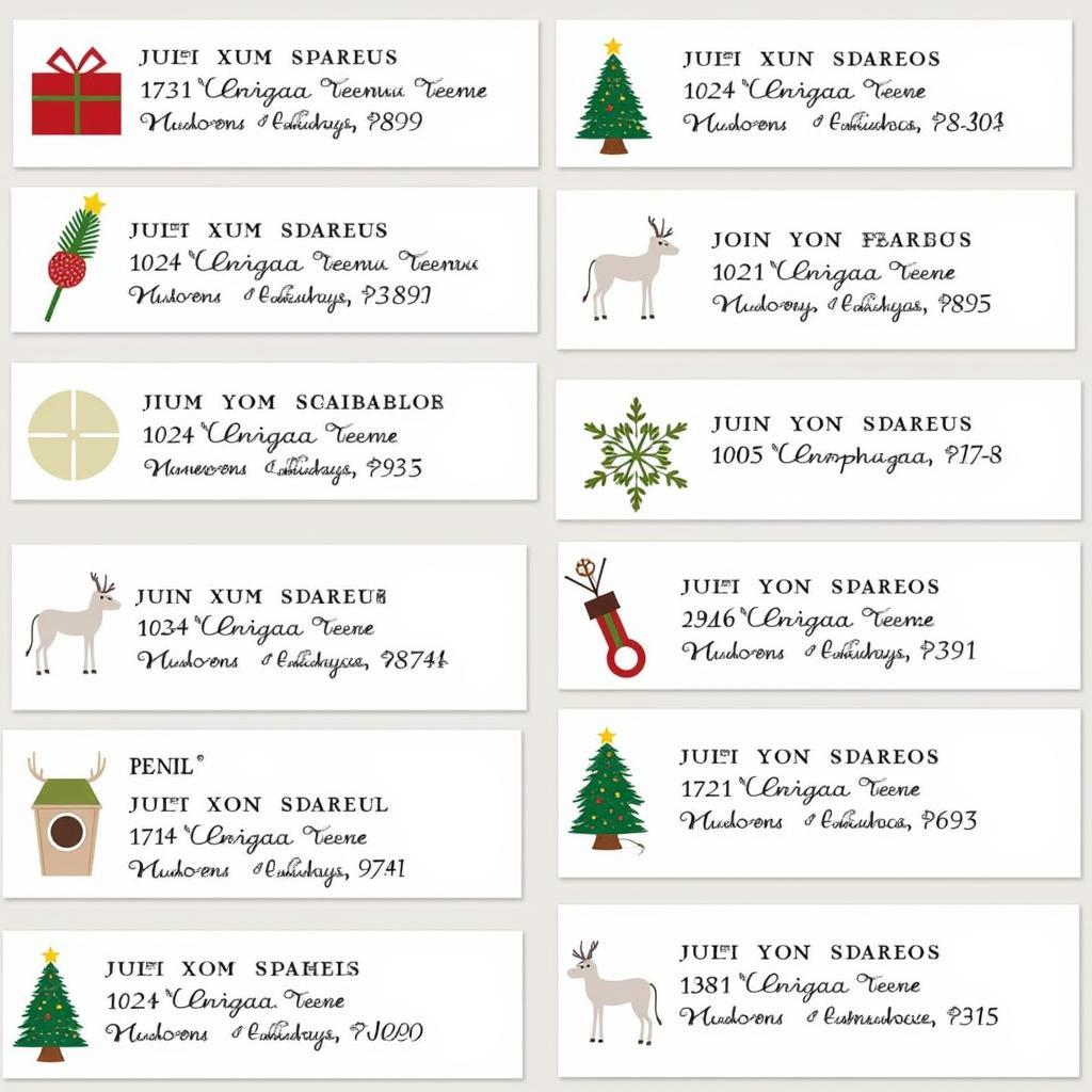 Variety of Christmas Address Labels Designs