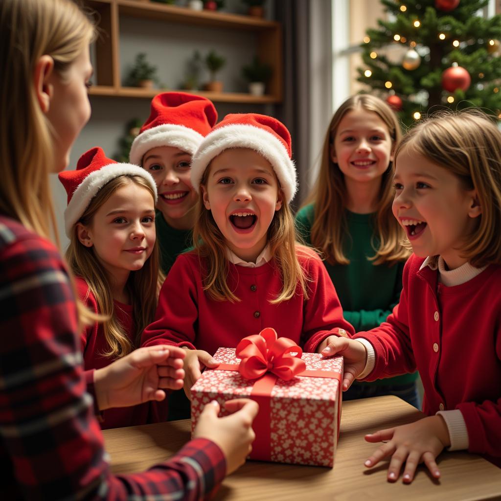 Children acting out Christmas charades