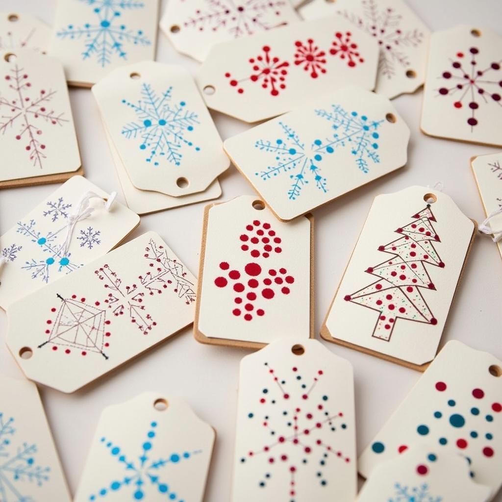 Christmas Dot Art Gift Tags