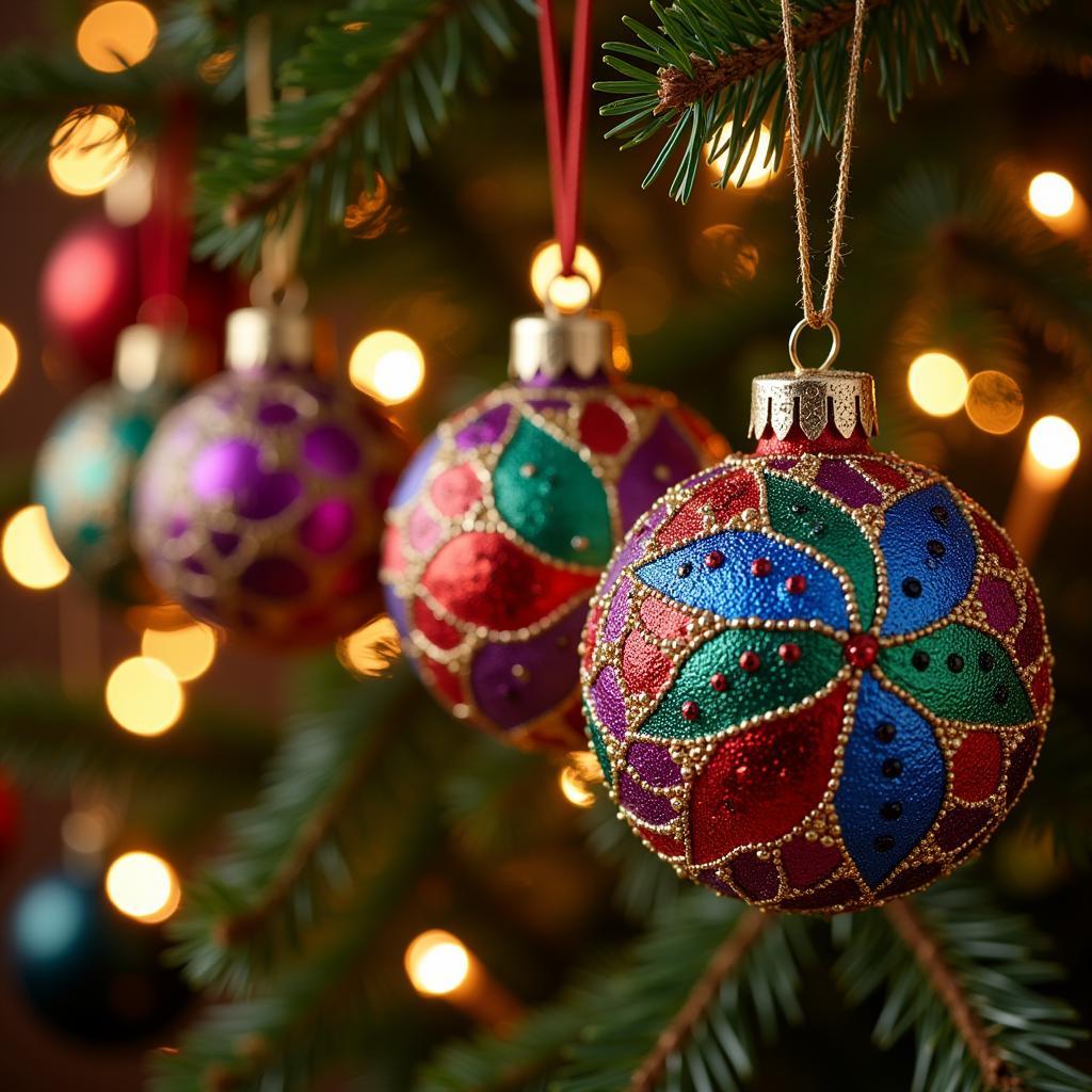 Christmas Dot Art Ornaments