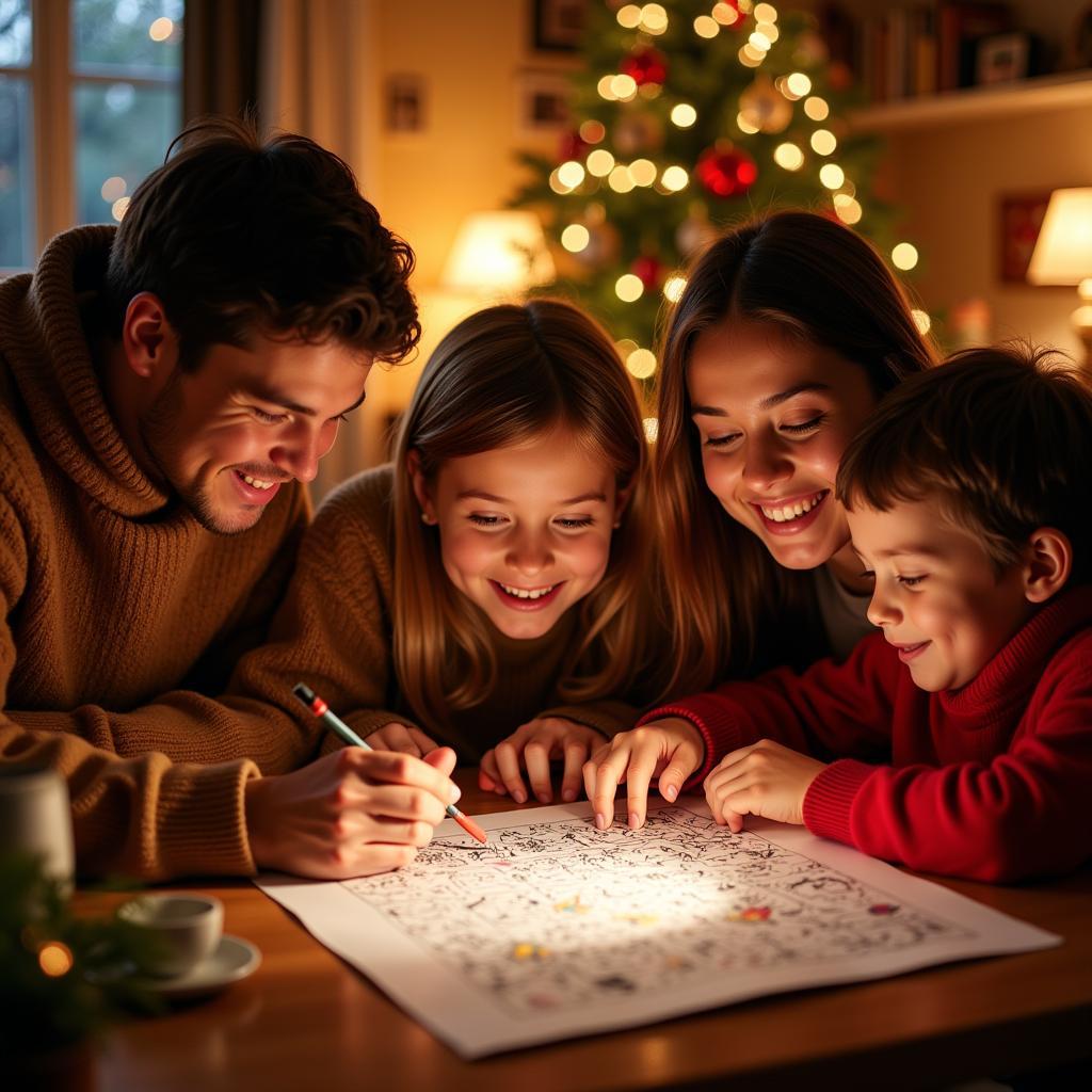 Family Holiday Bonding with Hidden Picture Activity