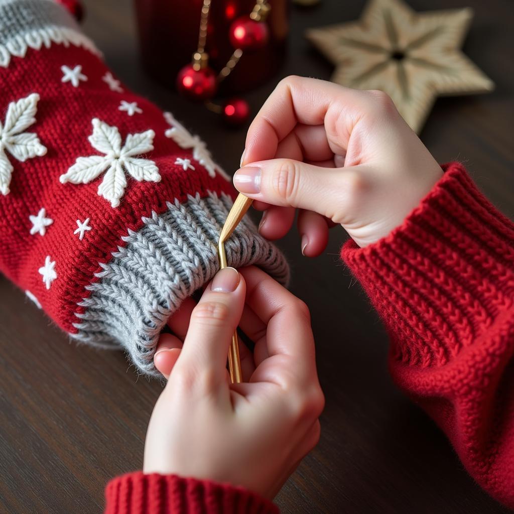 Customizing a Christmas Jumper Pattern