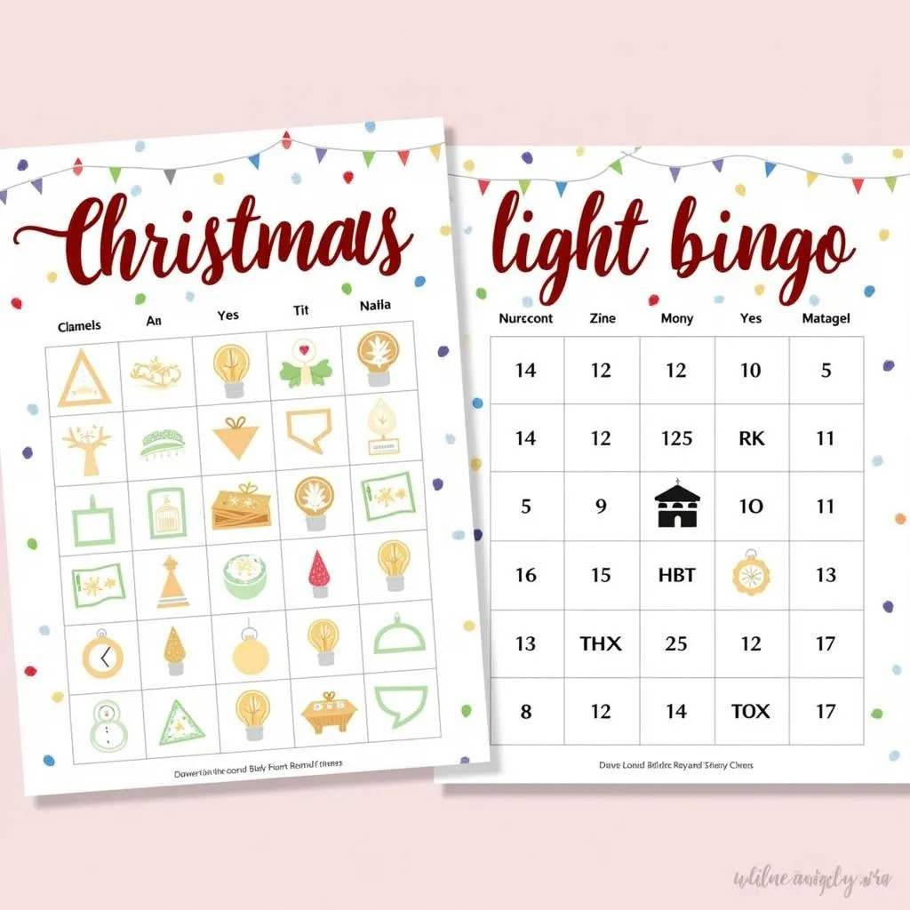 Christmas Light Bingo Printable Cards