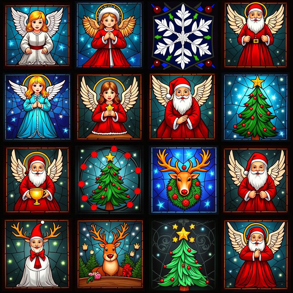 Christmas Stained Glass Patterns Collection