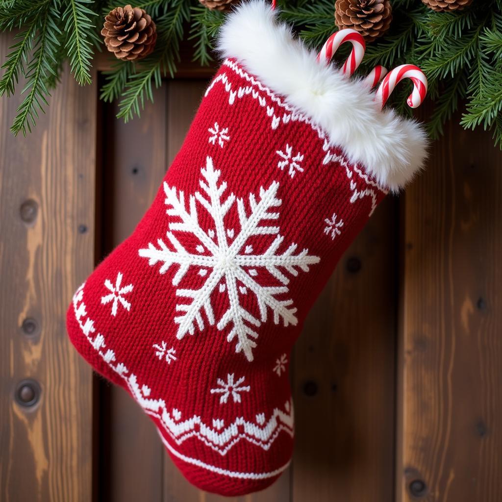 Free Christmas Stocking Knitting Pattern