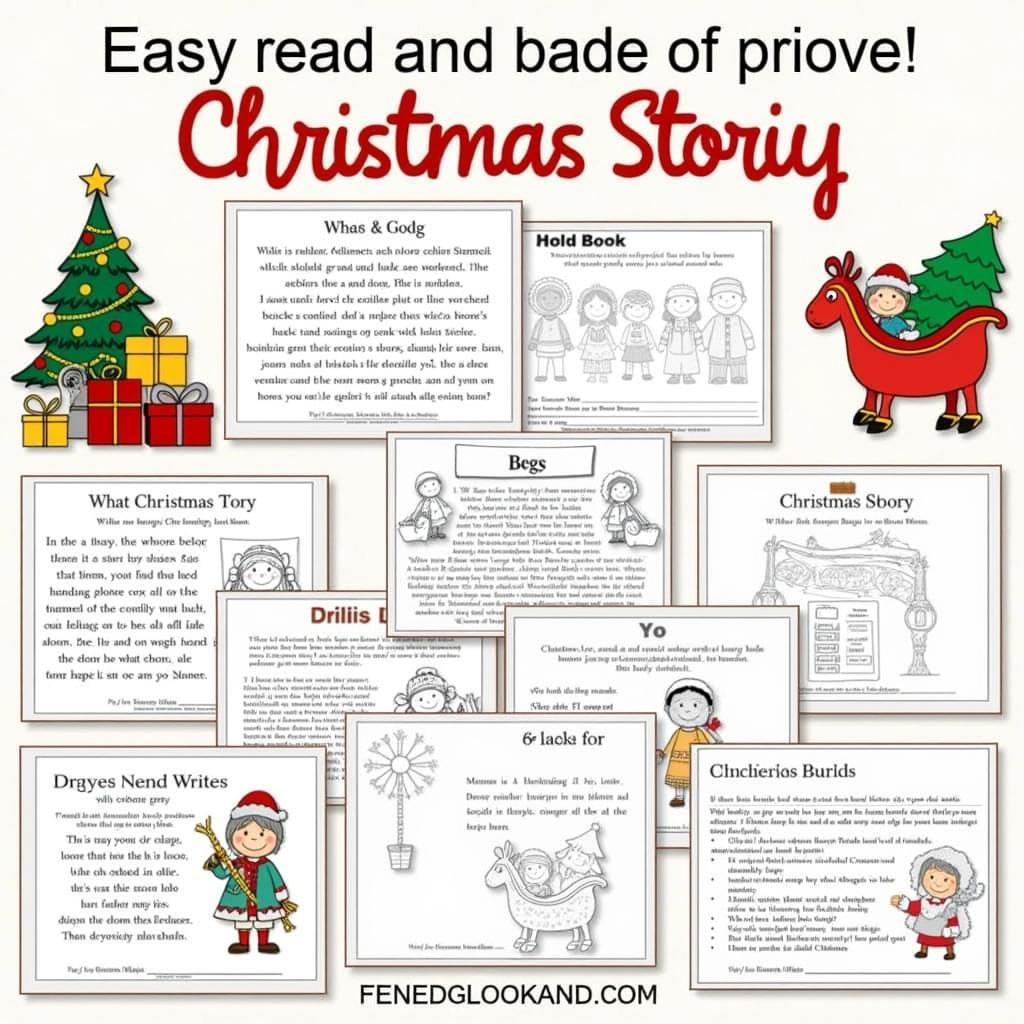 Colorful Christmas story printables for kids