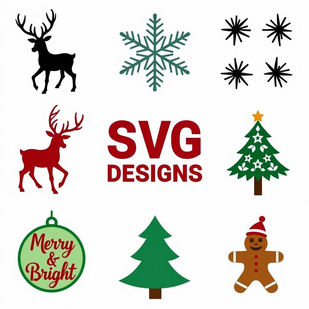 Examples of Merry Christmas SVG Designs