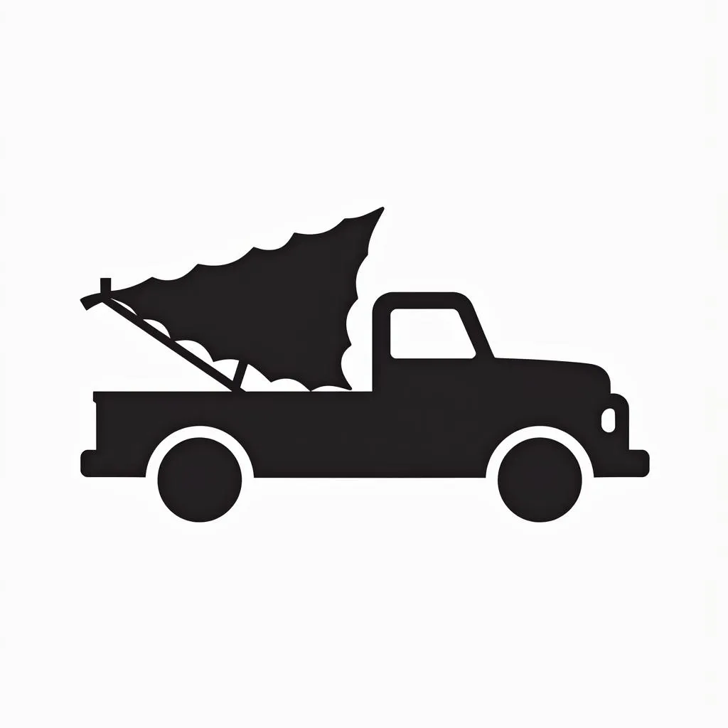 Christmas Truck Silhouette SVG for Cutting Machines