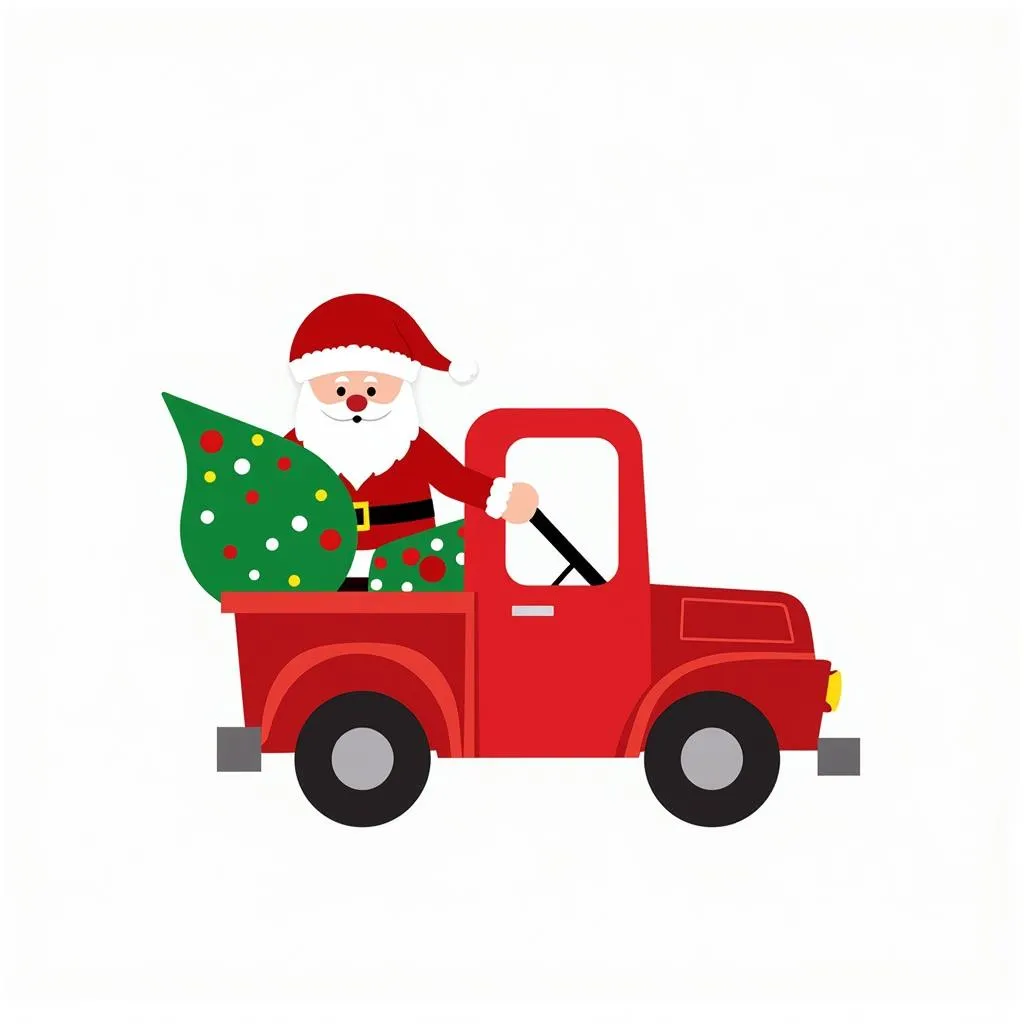 Christmas Truck with Santa SVG for Holiday Designs