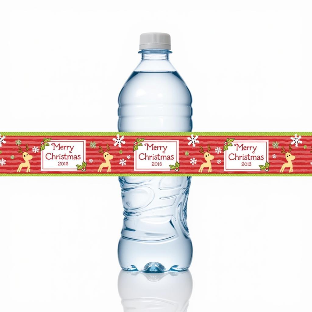 Christmas Water Bottle Label Design