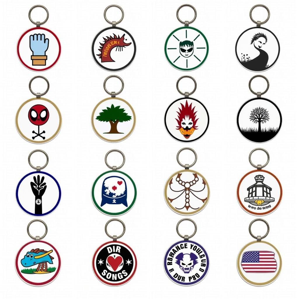 Variety of Circle Keychain SVG Designs