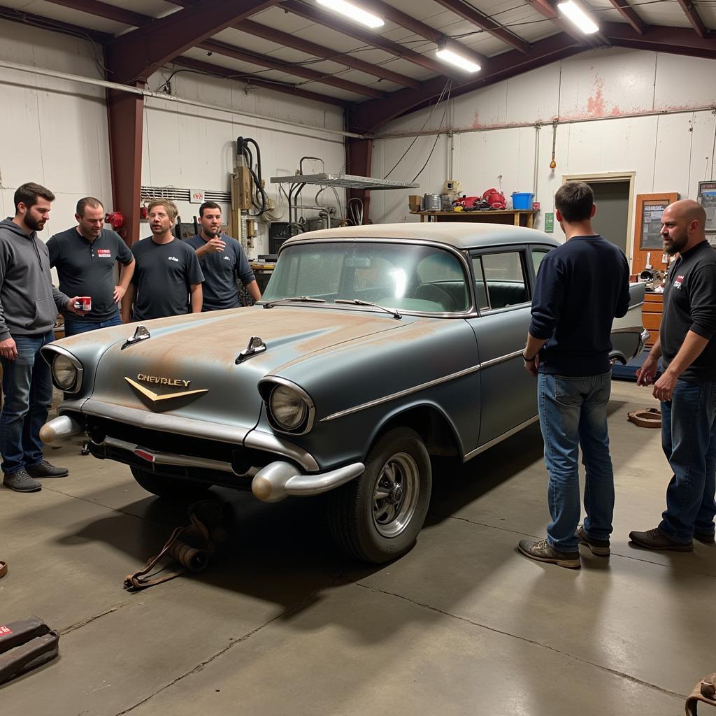 Enthusiasts Restoring a 1957 Chevy