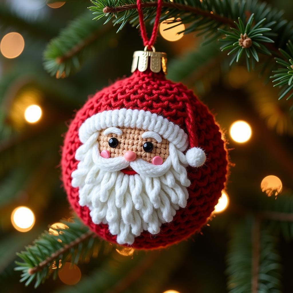 Classic Santa Cross Stitch Ornament