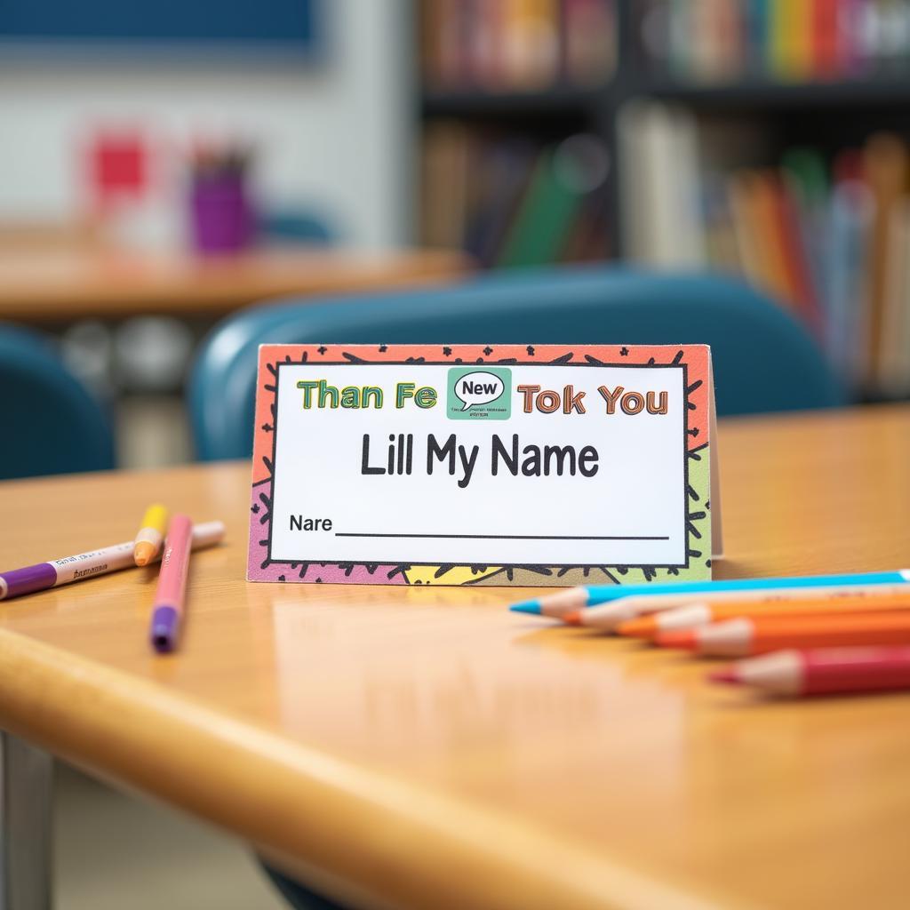 Classroom desk name tags