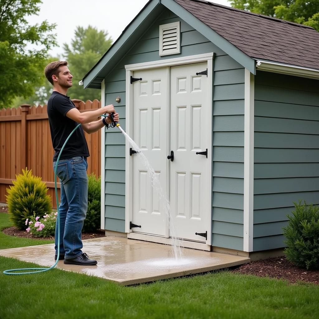 Cleaning tips for a maintenance-free shed