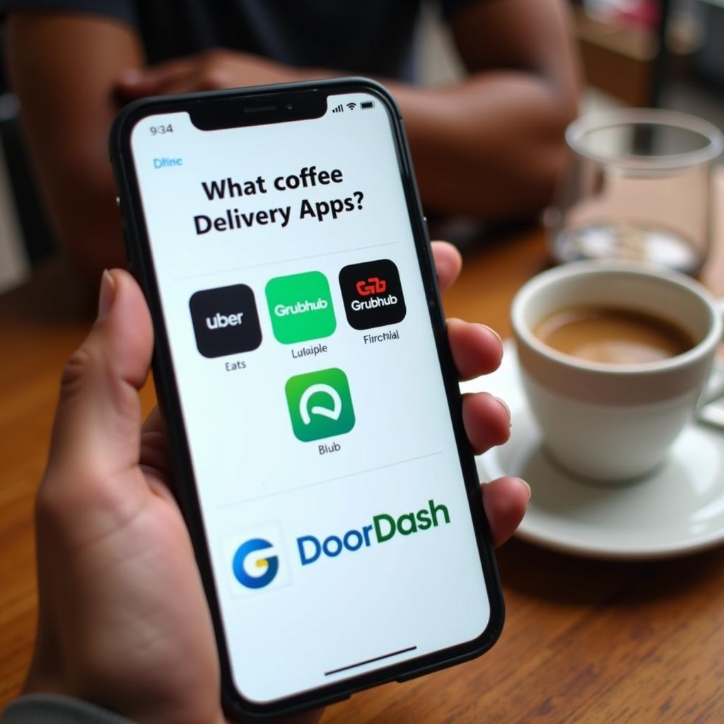 Coffee Free Delivery Apps on Smartphone