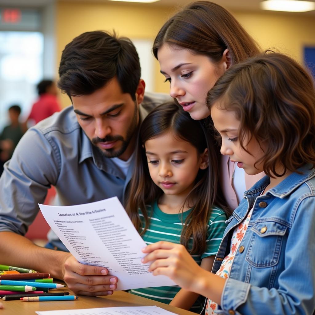 Columbus, Ohio family shopping for school supplies with list 