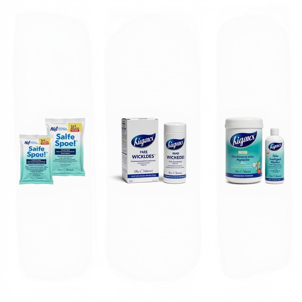 Various types of alcohol-free disinfectant wipe packaging