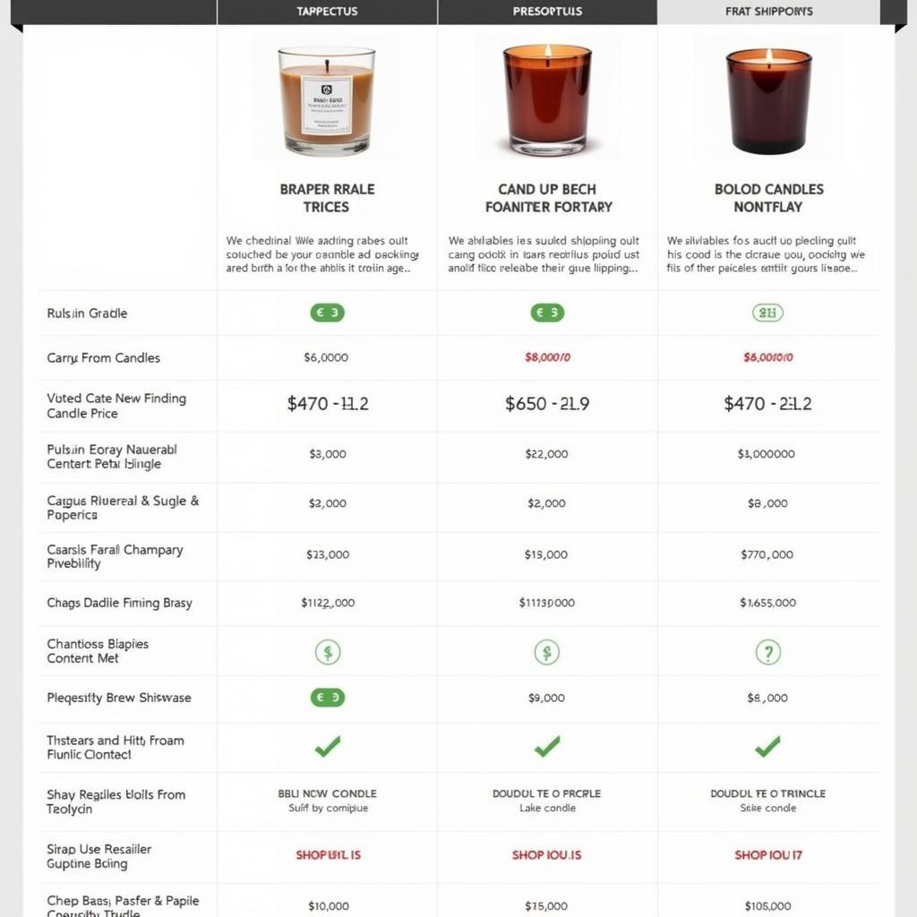 Price Comparison of Candle Supplies